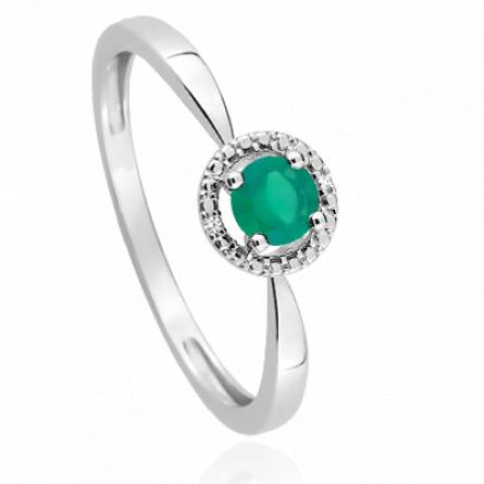 Bague femme or Emeya vert