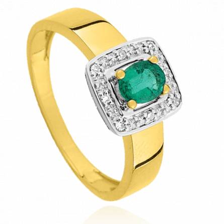 Bague femme or Emisiane vert