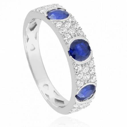 Bague femme or Emora bleu