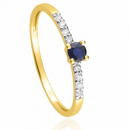 Bague femme or Salaya bleu