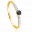 Bague femme or Salaya bleu mini