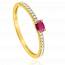 Bague femme or Sobia rouge mini