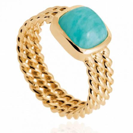 Bague femme plaqué or Achina turquoise