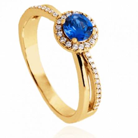 Bague coeur bleu hot sale