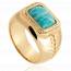 Bague femme plaqué or Balamohan turquoise mini