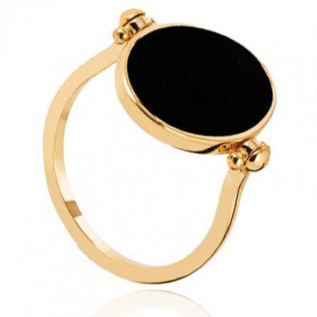 Bague femme plaqué or Besiki noir