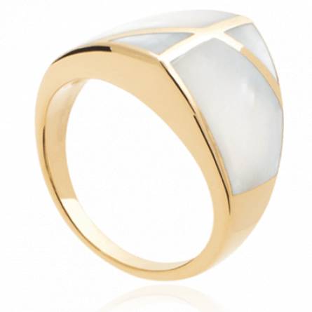 Bague femme plaqué or Dayena blanc