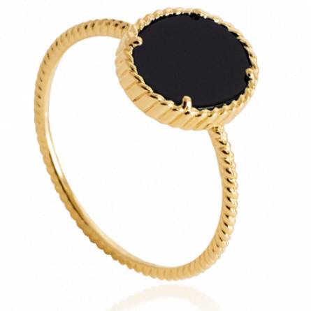 Bague femme plaqué or Dunvela noir