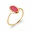 Bague femme plaqué or Durson rouge 2
