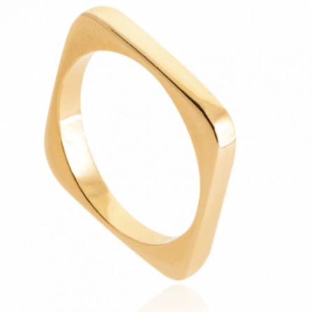 Bague femme plaqué or Jashar carrée
