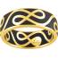 Bague femme plaqué or Laquie noir 2