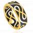 Bague femme plaqué or Laquie noir mini