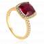 Bague femme plaqué or Lebas rouge mini
