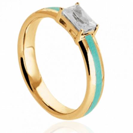 Bague femme plaqué or Maddya turquoise