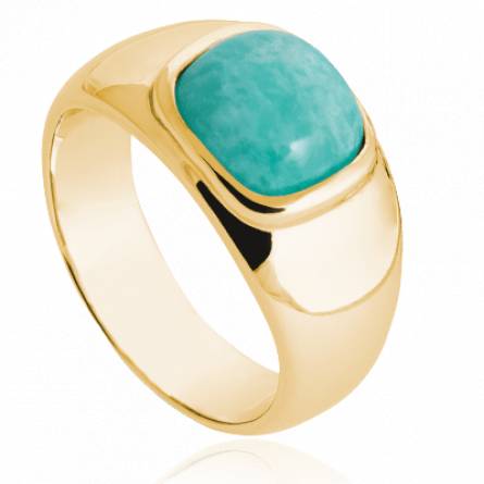 Bague femme plaqué or Mousina bleu