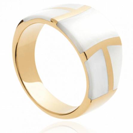 Bague femme plaqué or Nitela blanc