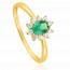 Bague femme plaqué or Nova vert mini