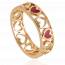 Bague femme plaqué or Orthise coeur rouge mini