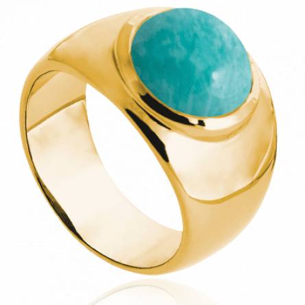 Bague femme plaqué or Percya bleu