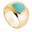 Bague femme plaqué or Yahouba turquoise mini