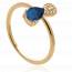 Bague femme plaqué or Zivanko bleu mini