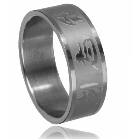 Bague homme acier asiatique