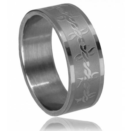 Bague homme acier barbelé 2