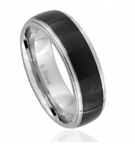 Bague homme acier Chason noir