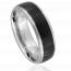 Bague homme acier Chason noir mini