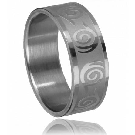 Bague homme acier escargot