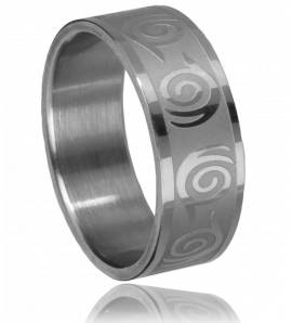 Bague homme acier escargot