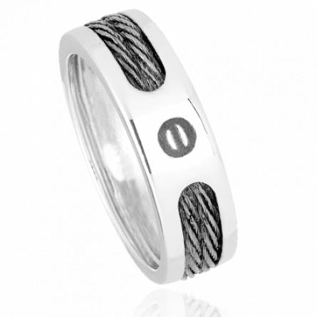 Bague homme acier Jepiu gris