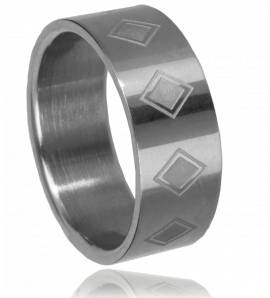Bague homme acier losange 2