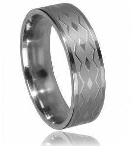 Bague homme acier losange 3