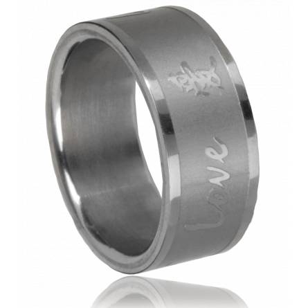 Bague homme acier love