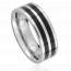 Bague homme acier Maelone noir mini