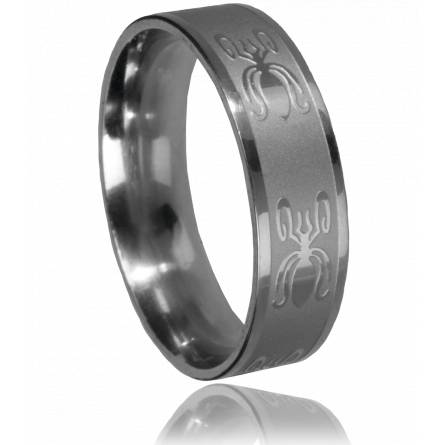 Bague homme acier mygale