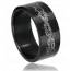 Bague homme acier noir barbelé mini