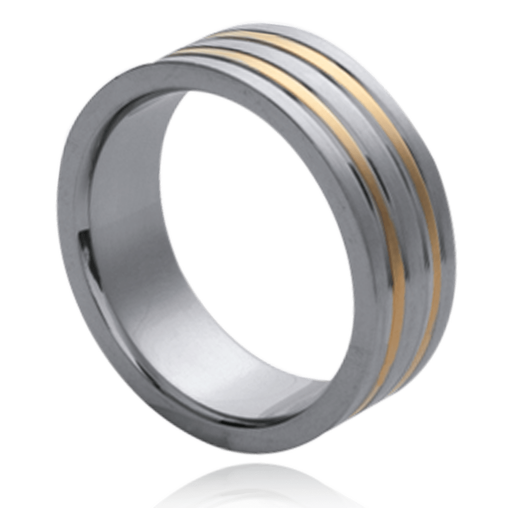 bague homme acier or bague homme acier or