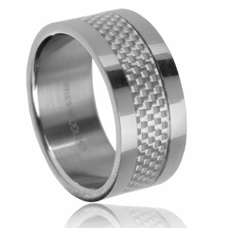 Bague homme acier racing