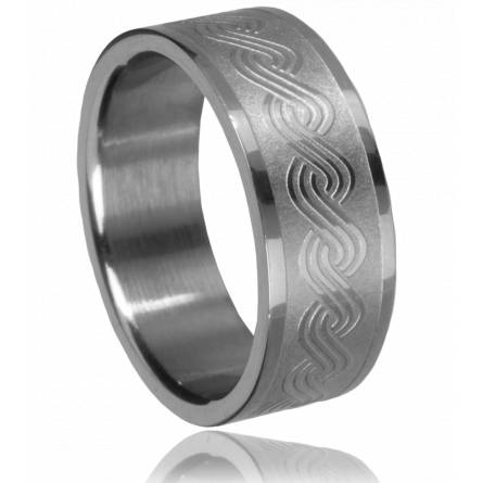 Bague homme acier tressée