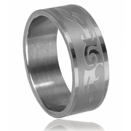 Bague homme acier tribal 16