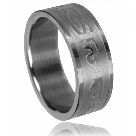 Bague homme acier tribal 17