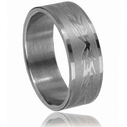 Bague homme acier tribal 18