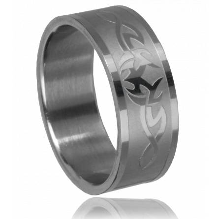 Bague homme acier tribal 4