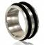 Bague homme argent Adlai noir mini