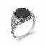 Bague homme argent Hairaty noir 2