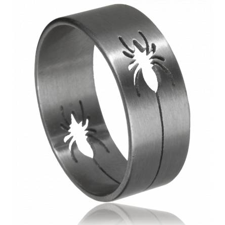 Bague homme incrustée mygale