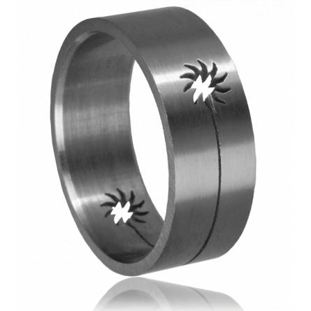 Bague homme incrustée soleil