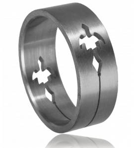 Bague homme incrustée tribal 4